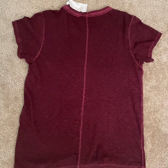 rag & bone Deep Red Short Sleeve Tee - Picture 2 of 3